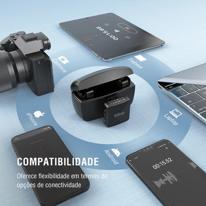 Microfone de Lapela M9 (Sem Fio)