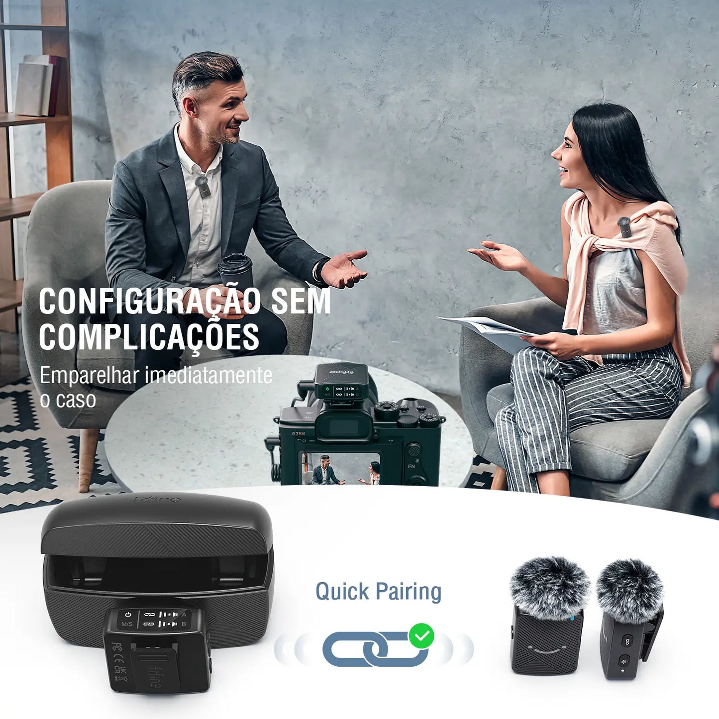 Microfone de Lapela M9 (Sem Fio)