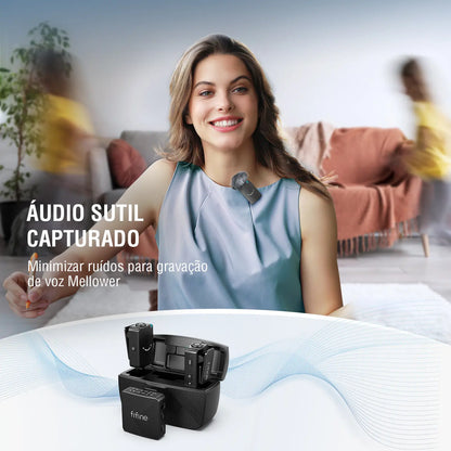 Microfone de Lapela M9 (Sem Fio)