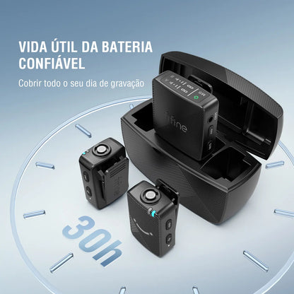 Microfone de Lapela M9 (Sem Fio)