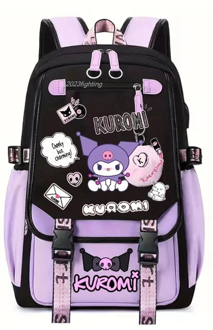 Mochila Kuromi Patchwork