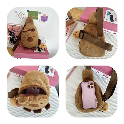 Mochilinha Capibag – Pelúcia de Ombro com Chaveiro