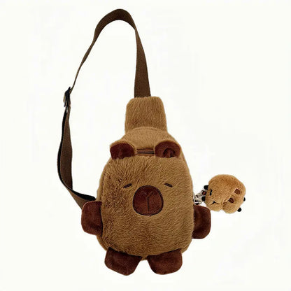 Mochilinha Capibag – Pelúcia de Ombro com Chaveiro