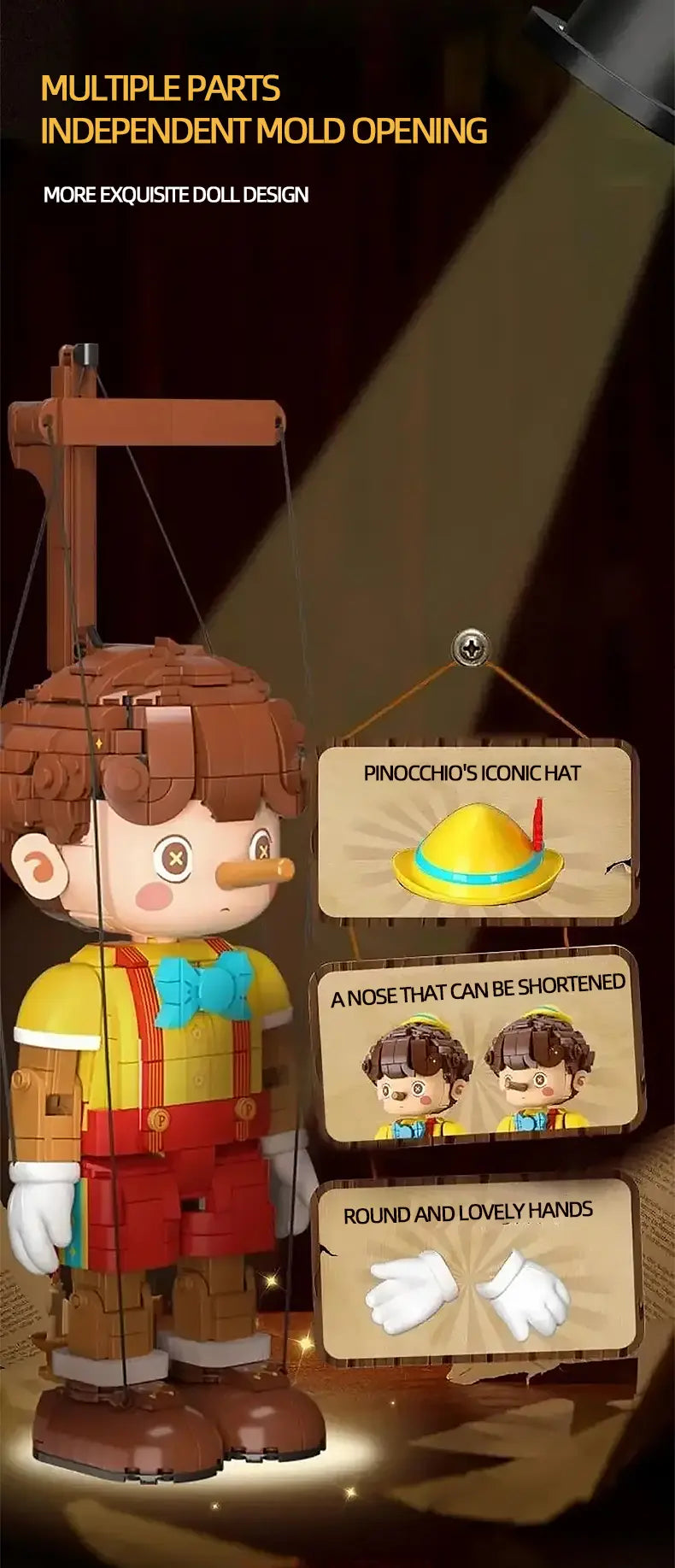 Montável Pinocchio (Blocos de Construção)