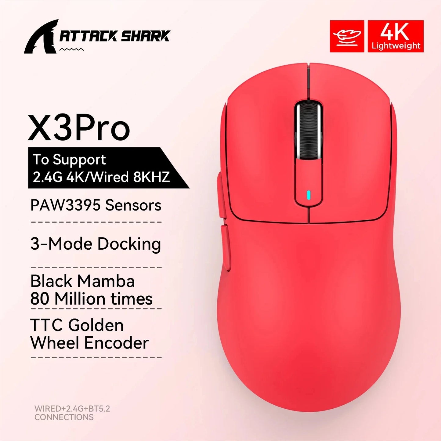 Mouse X3 PRO (2.4G/Bluetooth 5.2)