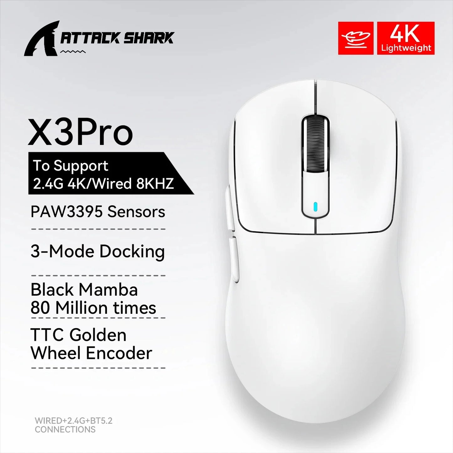 Mouse X3 PRO (2.4G/Bluetooth 5.2)