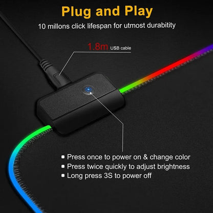 Mousepad RGB MP-LED3080