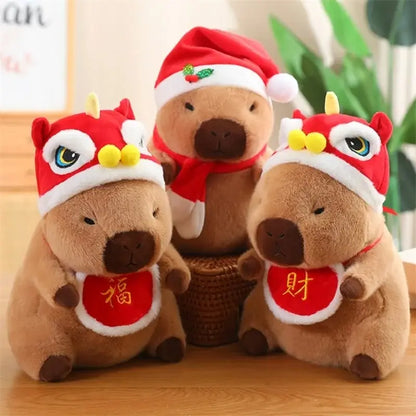 Pelúcia de Capivara de Natal 20-30cm