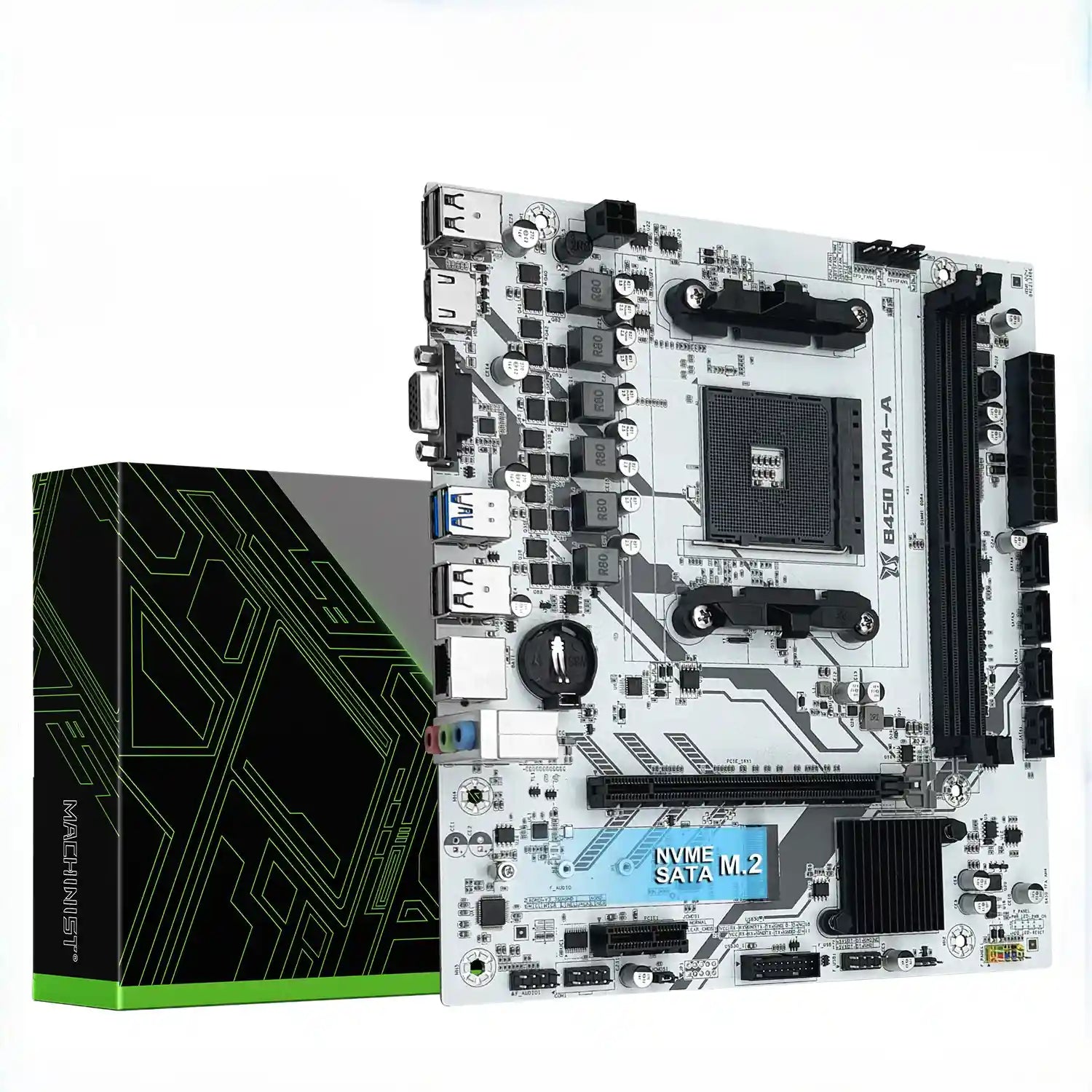 Placa-Mãe B450M-AM4-A (AM4) Branca