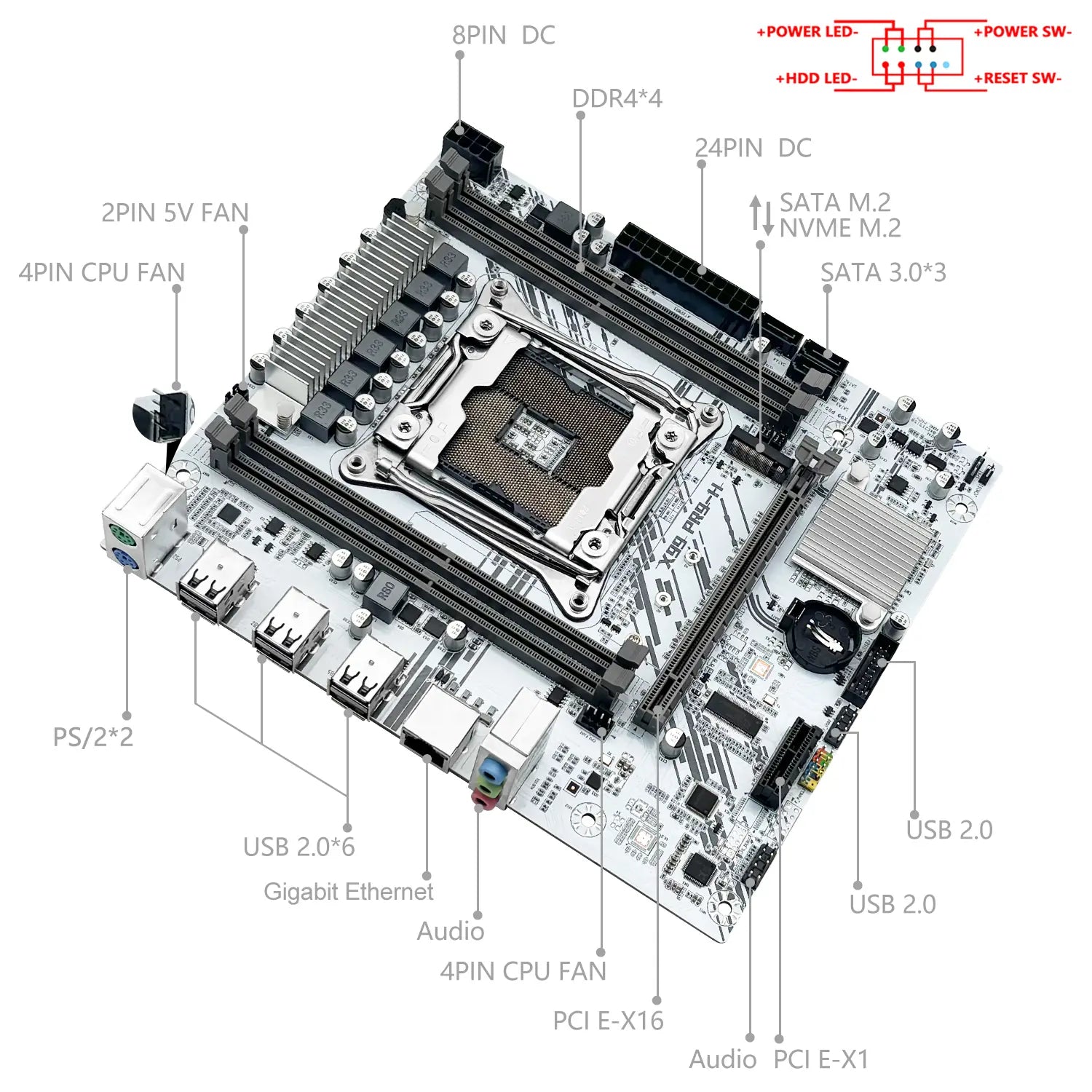 Scheda madre PR9-H X99 (LGA2011-3) Bianca
