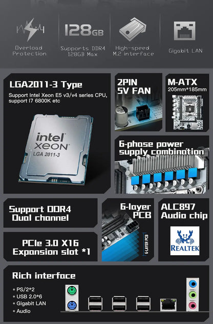 Scheda madre PR9-H X99 (LGA2011-3) Bianca