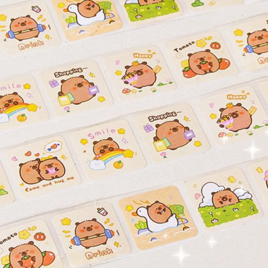 Rolo de Adesivos de Capivara (300 Peças)