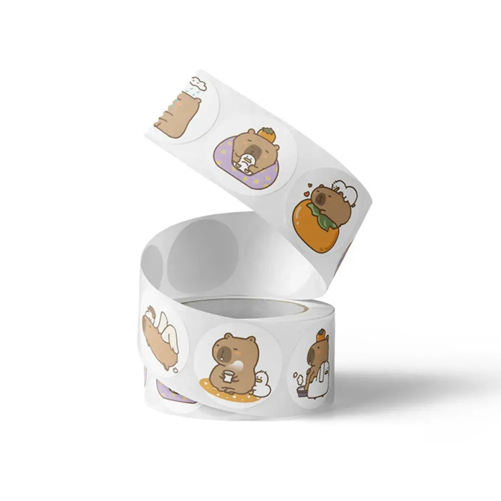 Rolo de Adesivos de Capivara (500 Peças)