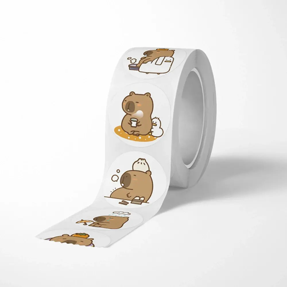 Rolo de Adesivos de Capivara (500 Peças)