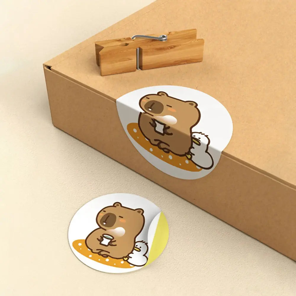 Rolo de Adesivos de Capivara (500 Peças)