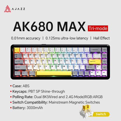 Teclado Mecânico AK680 MAX (Sem fio 2.4Ghz)