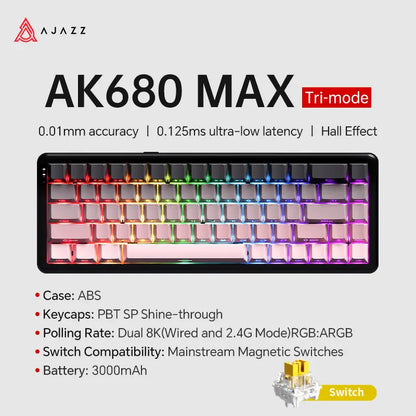 Teclado Mecânico AK680 MAX (Sem fio 2.4Ghz)