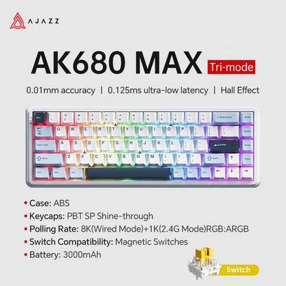 Teclado Mecânico AK680 MAX (Sem fio 2.4Ghz)