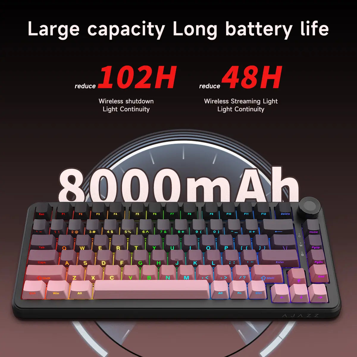 Teclado Mecânico AK820 MAX Plus (Sem fio 2.4Ghz)