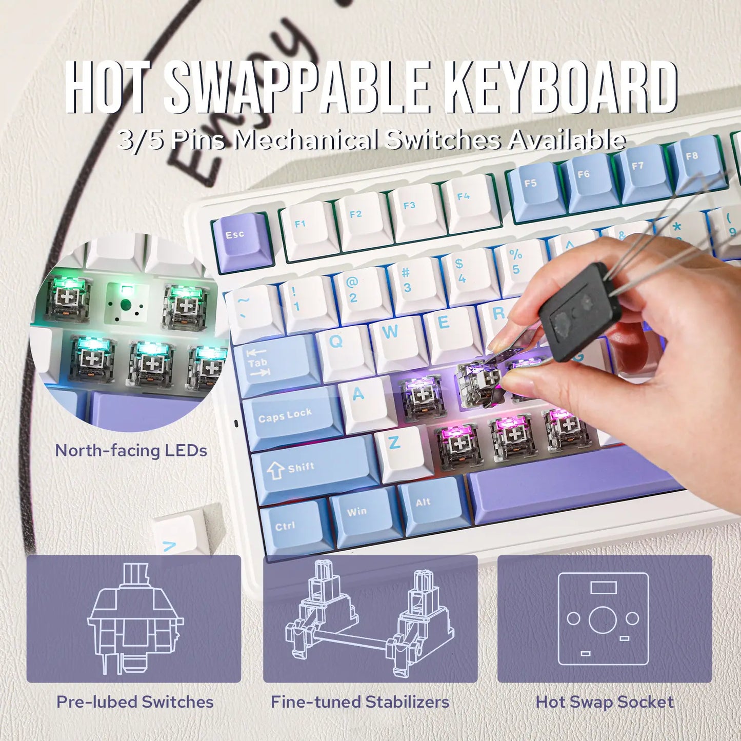 Teclado Mecânico F99 (Sem fio 2.4Ghz)
