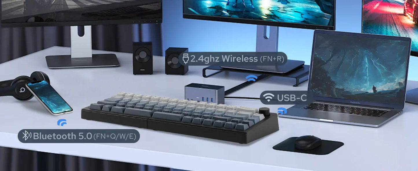 Teclado Mecânico Split65 (Sem fio 2.4Ghz)