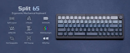Teclado Mecânico Split65 (Sem fio 2.4Ghz)