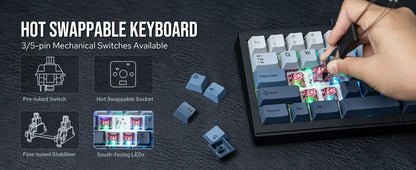 Teclado Mecânico Split65 (Sem fio 2.4Ghz)