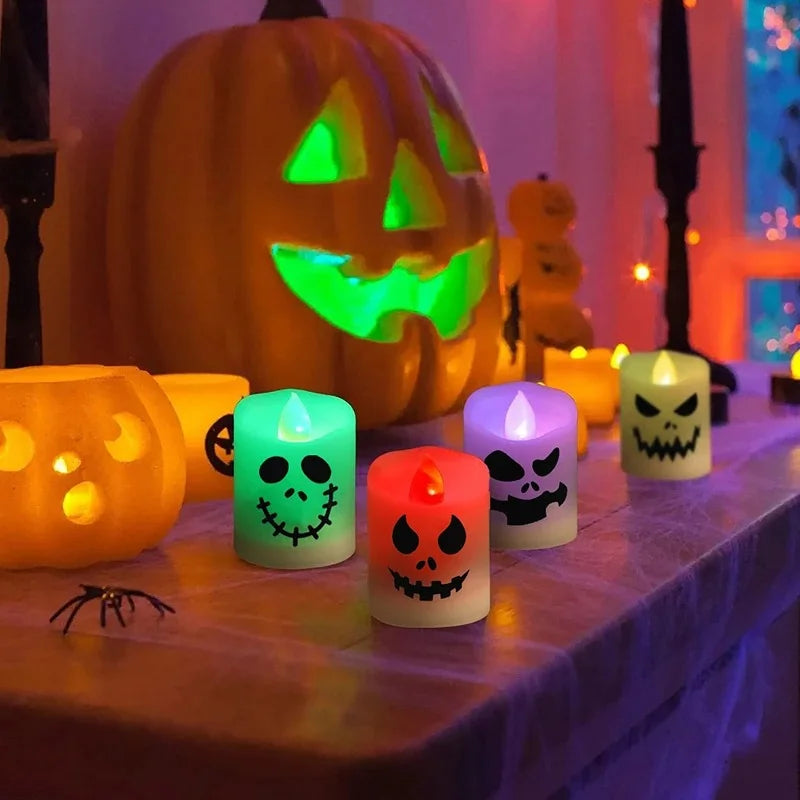 LED Pumpkin Ghost Candle