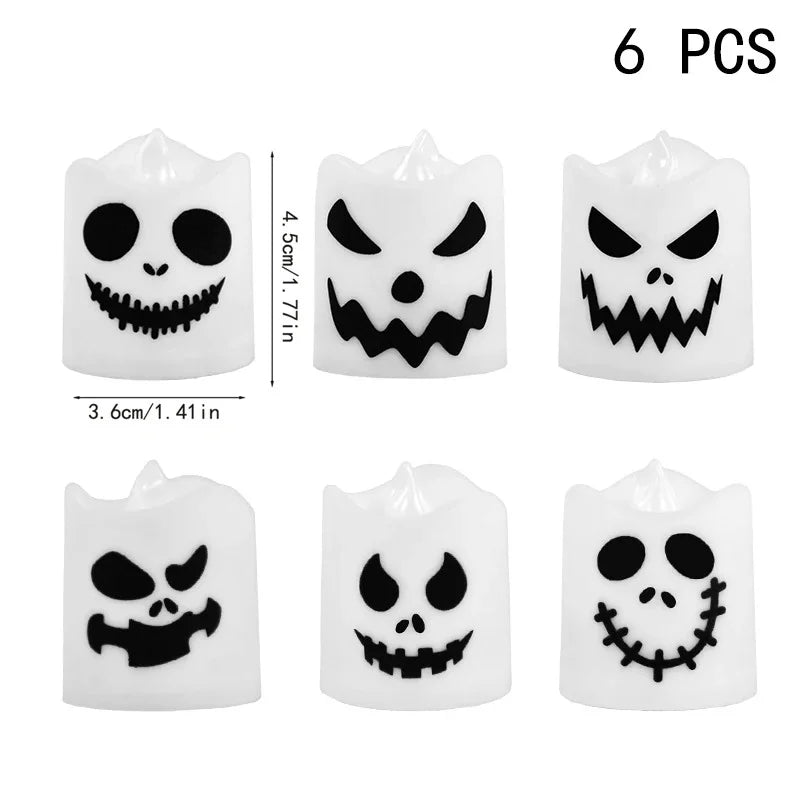 LED Pumpkin Ghost Candle