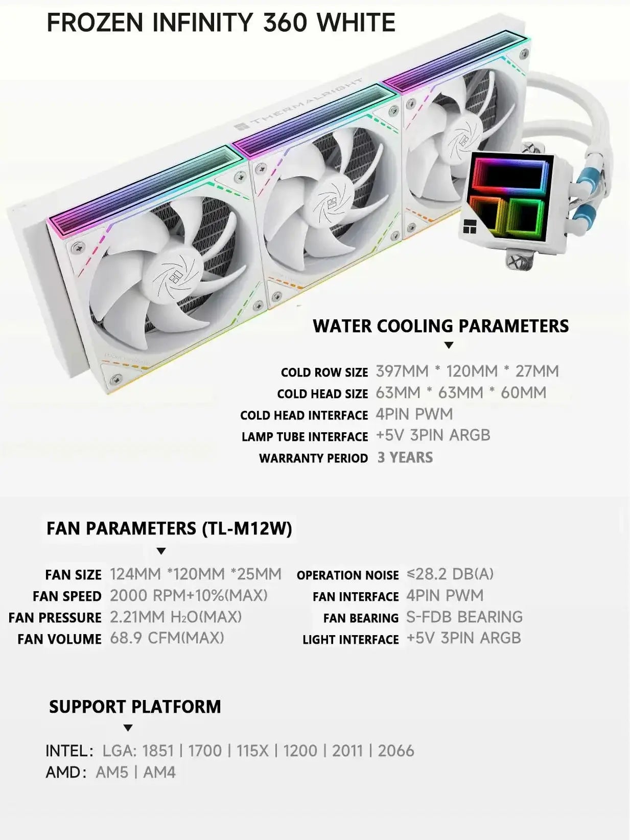 Watercooler Frozen Infinity 360 White