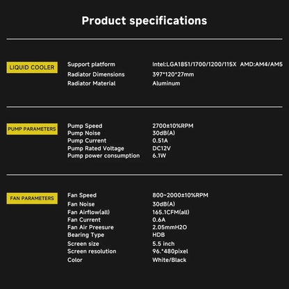Watercooler Pro Flow 360 LCD (360mm)