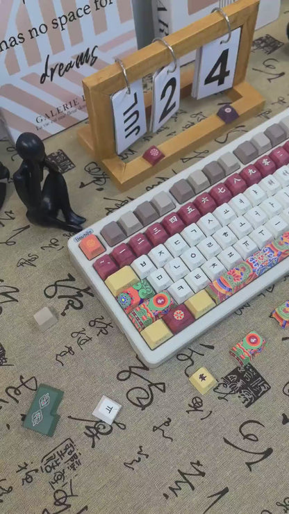 Conjunto de Keycaps Retro Coreanos